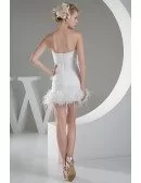 Cute Short Sweetheart Pleated Wedding Dress with Flowers
