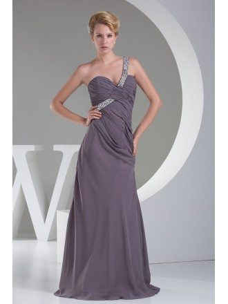 Classic Sequined One Shoulder Long Prom Dress Custom