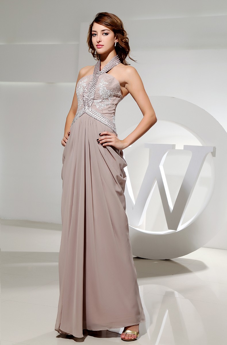 Sheath Halter Neckline Satin Prom Dress Dusk Plus Size