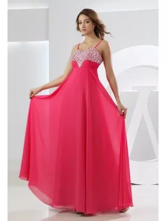 Sheath Sweetheart Floor-length Chiffon Prom Dress With Beading