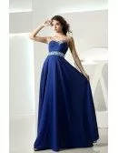 A-line Sweetheart Floor-length Chiffon Prom Dress With Beading