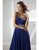 A-line Sweetheart Floor-length Chiffon Prom Dress With Beading