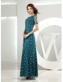 A-line Scoop Neck Floor-length Tulle Mother of the Bride Dress