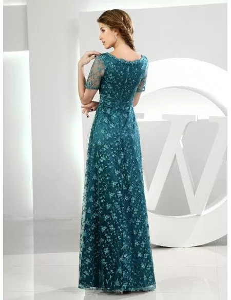 A-line Scoop Neck Floor-length Tulle Mother of the Bride Dress