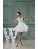 A-line Sweetheart Short Tulle Homecoming Dress With Beading
