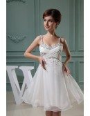 A-line Sweetheart Short Tulle Homecoming Dress With Beading