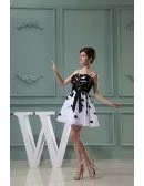 A-line Strapless Short Chiffon Homecoming Dress With Flowers