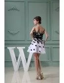 A-line Strapless Short Chiffon Homecoming Dress With Flowers