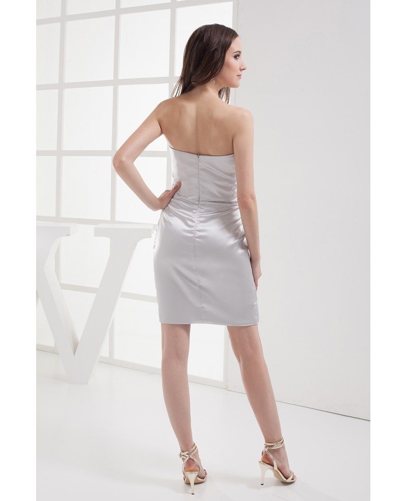 Gorgeous Silver Strapless Short Bridesmaid Dress #OP4027 $90 - GemGrace.com