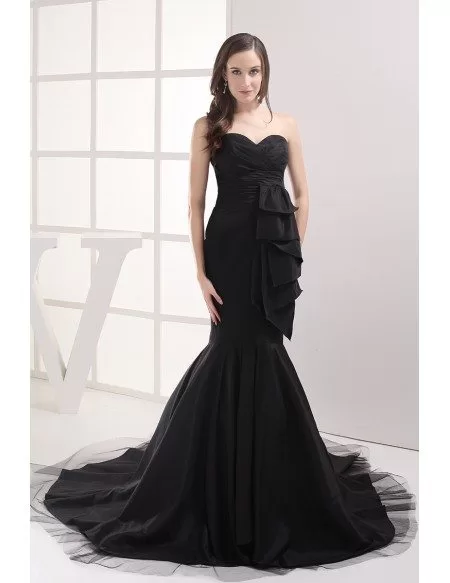 Formal Black Mermaid Long Prom Dress Custom