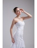 Cascading Ruffle Fitted Mermaid White Wedding Dress