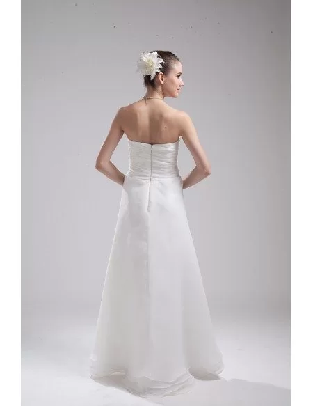 Elegant White Organza Sweetheart Aline Wedding Dress