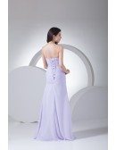 Lavender Chiffon Sequins Pleated Long Prom Dress
