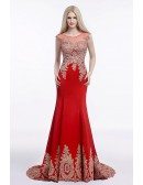 Mermaid Scoop Neck Court Train Evening Dress With Beading Appliques Lace
