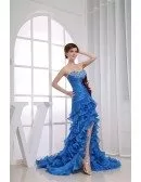 Mermaid Sweetheart Asymmetrical Tulle Prom Dress With Cascading Ruffle