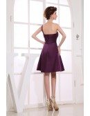 A-line One-shoulder Knee-length Satin Bridesmaid Dress