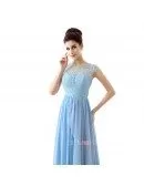 A-Line Scoop Neck Floor-Length Chiffon Prom Dress With Lace