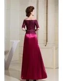 A-line Off-the-shoulder Floor-length Satin Lace Mother of the Bride Dress
