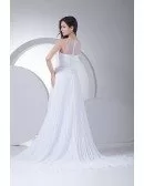 Special Pleated Aline White Chiffon Wedding Dress