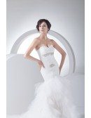 Beaded Crystals Mermaid Tulle Sweetheart Wedding Dress with Bling