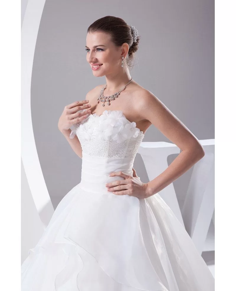 white gown with flowers