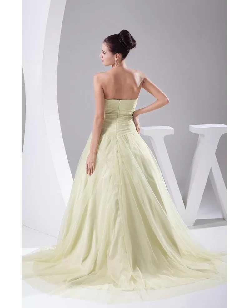 Sage Green Sweetheart Ballgown Tulle Colored Wedding Dress