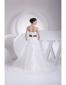 Lace Top Aline Tulle Wedding Dress with Sash