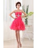 A-line Sweetheart Short Tulle Prom Dress With Beading