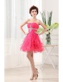 A-line Sweetheart Short Tulle Prom Dress With Beading