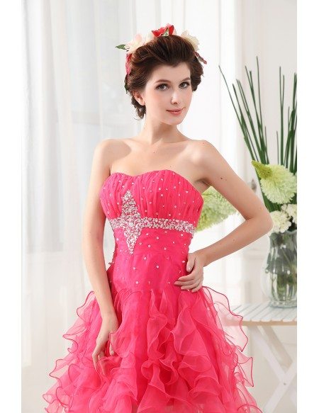 A-line Sweetheart Short Tulle Prom Dress With Beading