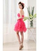 A-line Sweetheart Short Tulle Prom Dress With Beading