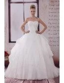 Beautiful Big Ballgown Organza Wedding Dress Sequined Lace