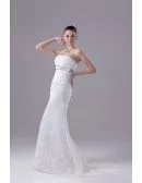 Strapless Empire Waist Mermaid Organza Lace Wedding Dress