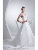 Open Back Long Halter Lace Split Design Wedding Dress