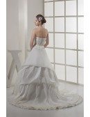 Special Pleated Trim Ballgown Wedding Dress with Pearl Beading