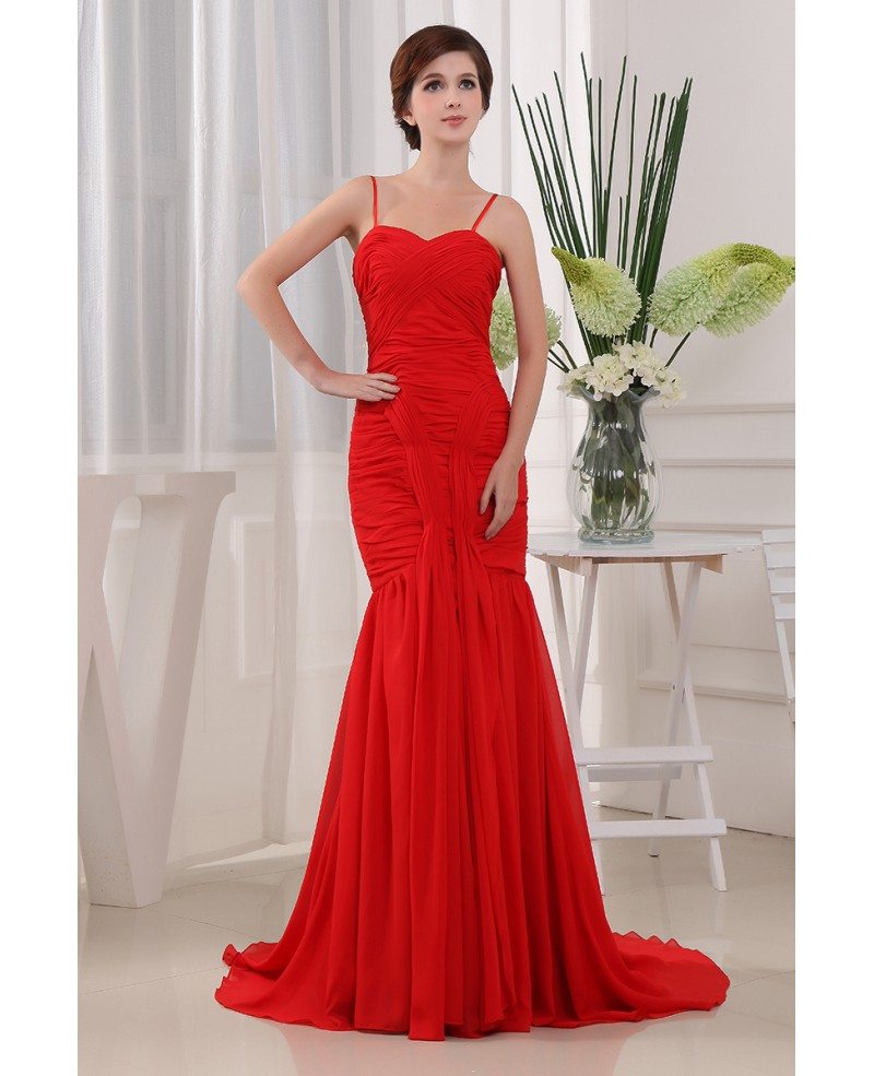 Mermaid Sweetheart Sweep Train Chiffon Evening Dress #OP3257 $146.9 ...