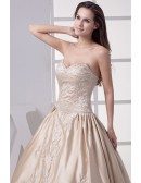 Classic Champagne Sweetheart Embroidered Ballgown Color Wedding Dress