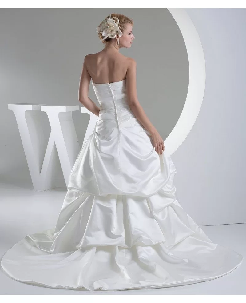 satin pleated gown