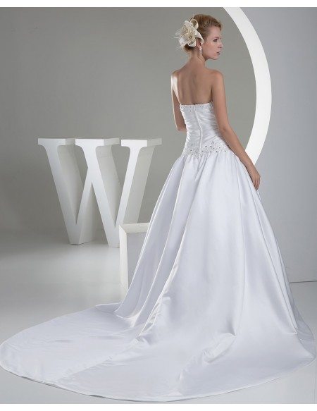Sweetheart Ballgown Satin Wedding Dress with Beaded Bling