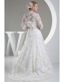 Beautiful Full Lace Tulle Aline Wedding Dress with Jacket