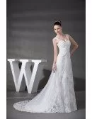 Beaded Strap Lace Tulle Aline Beach Wedding Dress