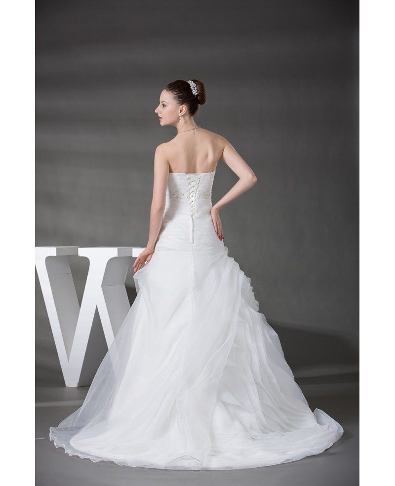 Strapless Organza Ruffled Mermaid Wedding Dress #OPH1220 $329.9 ...