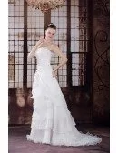 Beautiful Layered Taffeta Strapless Wedding Dress