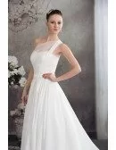One Strap Simple Aline Lace Wedding Dress