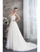 One Strap Simple Aline Lace Wedding Dress