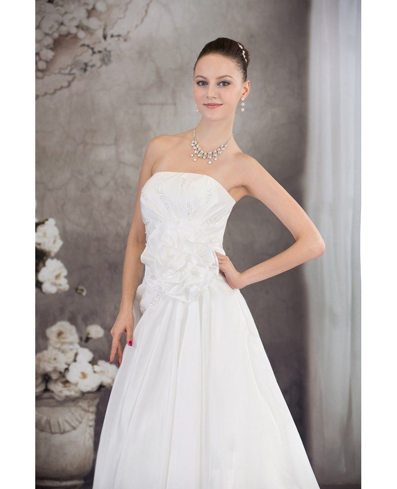 Aline Strapless Handmade Flower Wedding Dress with Train #OPH1238 $242. ...