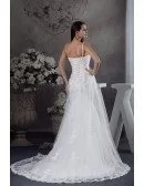 Lace Aline Long Tulle Wedding Dress with Straps