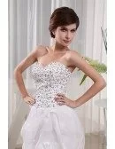 A-line Sweetheart Asymmetrical Tulle Prom Dress With Beading