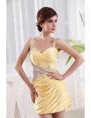 A-line Sweetheart Asymmetrical Satin Prom Dress With Beading