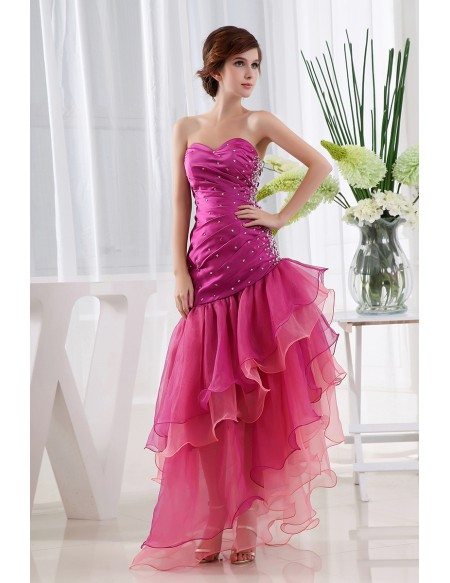 A-line Sweetheart Floor-length Tulle Prom Dress With Beading
